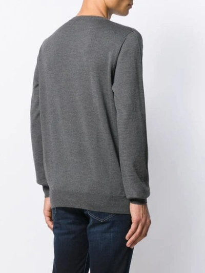 Shop Dsquared2 Logo Intarsia Jumper In Grey