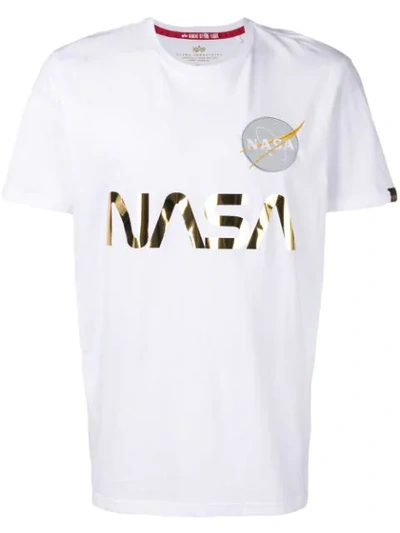 Shop Alpha Industries Nasa Reflective T-shirt In White