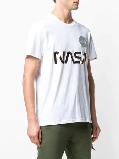 Shop Alpha Industries Nasa Reflective T-shirt In White