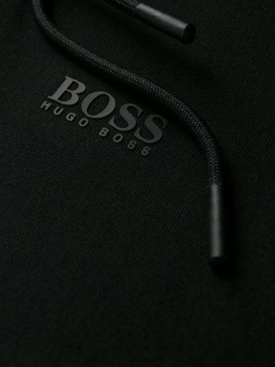 Shop Hugo Boss Drawstring Zipped Hoodie In Black