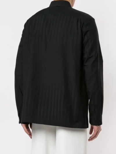 Shop Issey Miyake Tonal Geometric Shirt In Black