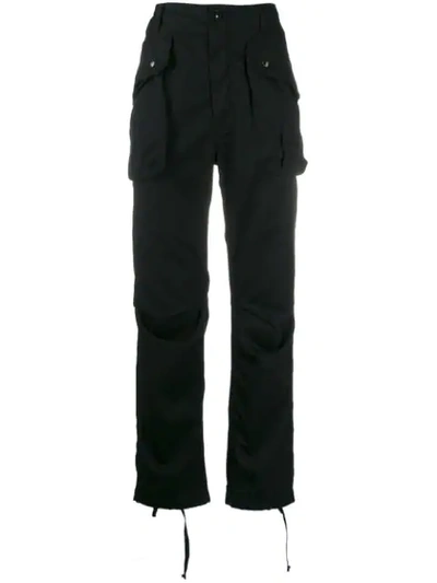 Shop Engineered Garments Straight-leg Cargo Trousers In Black