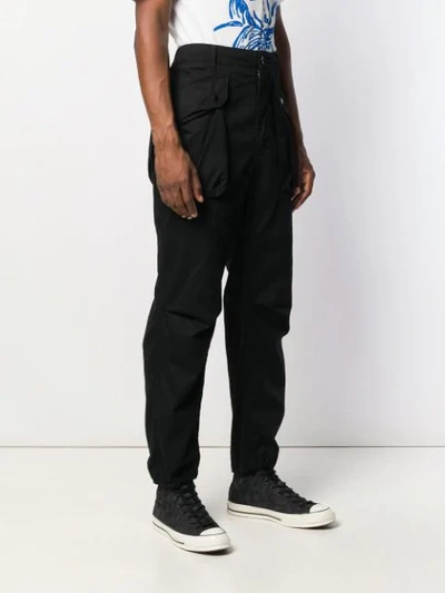 Shop Engineered Garments Straight-leg Cargo Trousers In Black