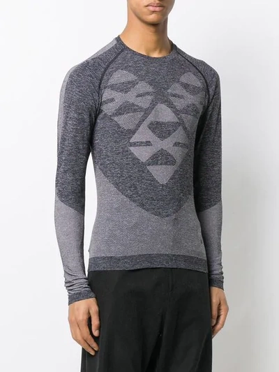 X Asics Geometric Jacquard Seamless Long Sleeve T-shirt In 001 Perfblk