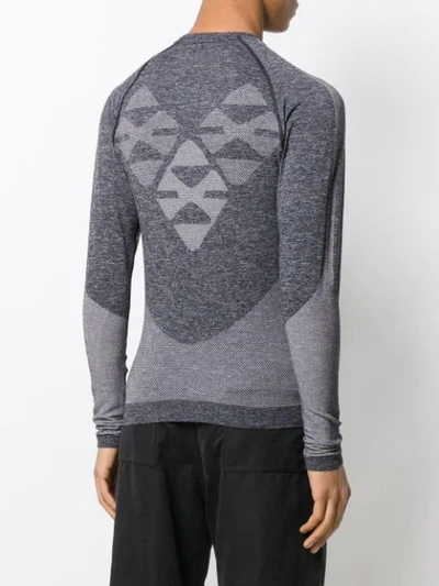 X Asics Geometric Jacquard Seamless Long Sleeve T-shirt In 001 Perfblk