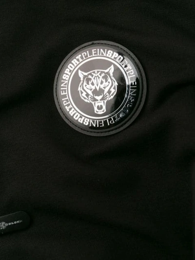 Shop Plein Sport Logo Drawstring Hoodie In Black