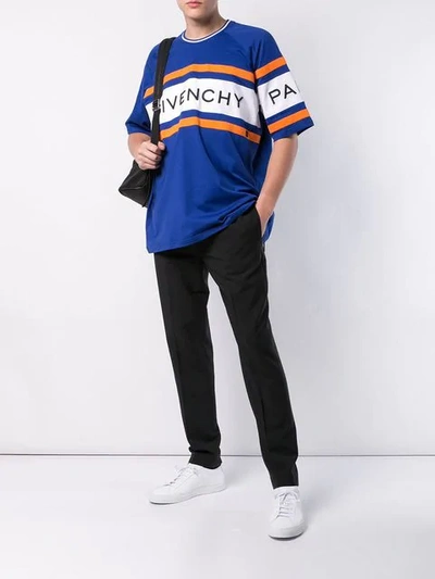 Shop Givenchy Logo Stripe T In Blue