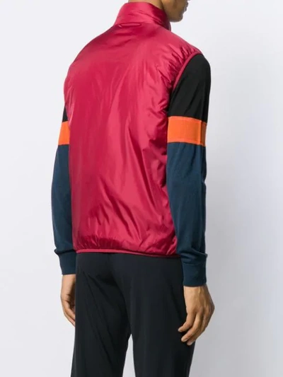 Aspesi Zipped Gilet Jacket In Red
