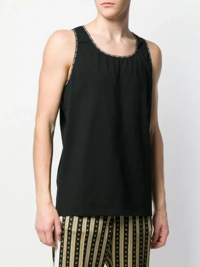 Shop Versace Logo Trim Vest In Black