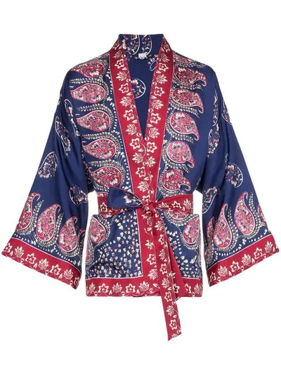 GUCCI PAISLEY PRINT SILK KIMONO 
