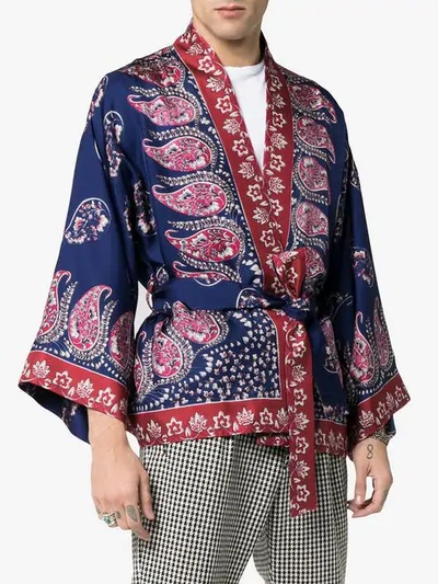 GUCCI PAISLEY PRINT SILK KIMONO 