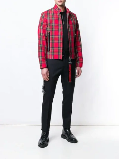 Shop Dsquared2 Check Print Jacket In Red