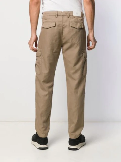 Shop Eleventy Classic Cargo Trousers In Neutrals