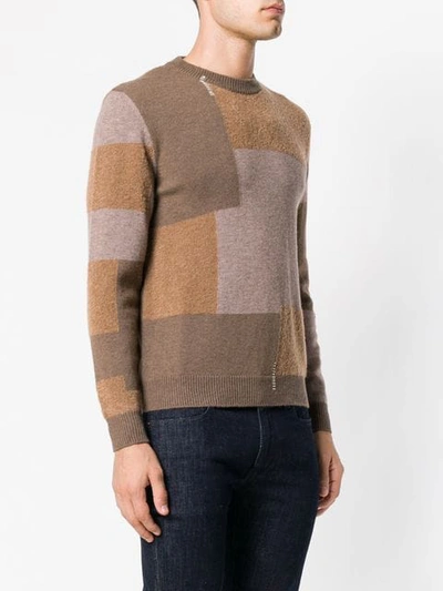 Shop Mauro Grifoni Colour-block Fitted Sweater - Neutrals