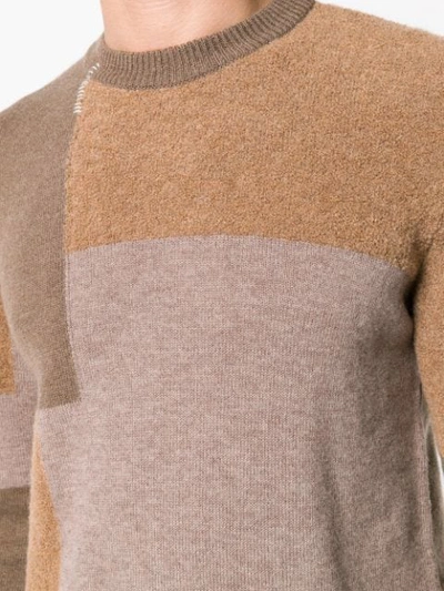 Shop Mauro Grifoni Colour-block Fitted Sweater - Neutrals