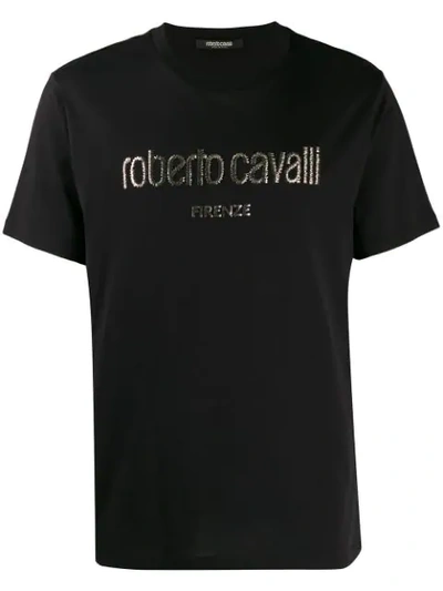 ROBERTO CAVALLI LOGO PRINT T-SHIRT - 黑色