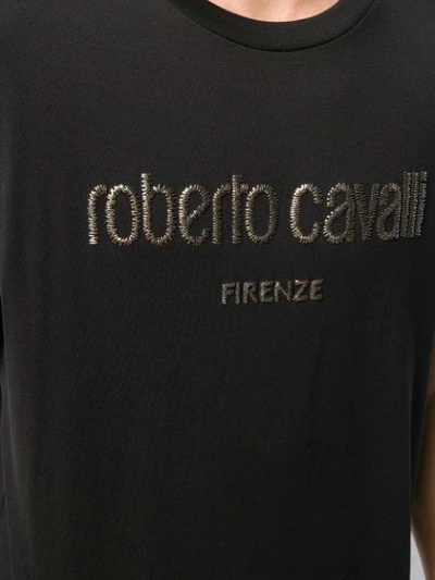 ROBERTO CAVALLI LOGO PRINT T-SHIRT - 黑色