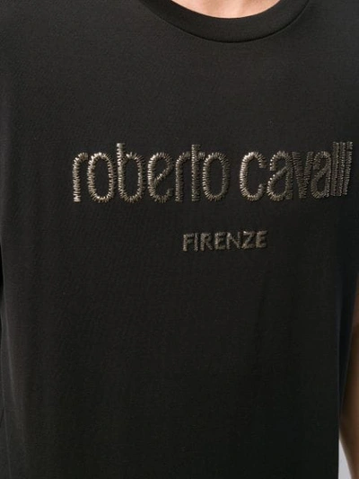 Shop Roberto Cavalli Logo Print T-shirt In Black