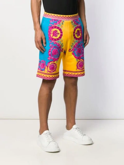Shop Versace Barocco Print Track Shorts In A785
