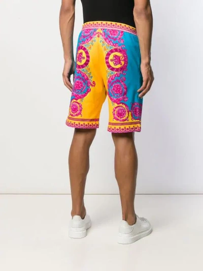 Shop Versace Barocco Print Track Shorts In A785