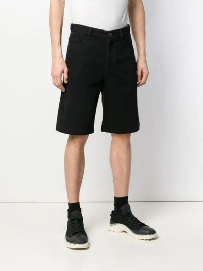 Shop Raf Simons Loose-fit Denim Shorts In Black