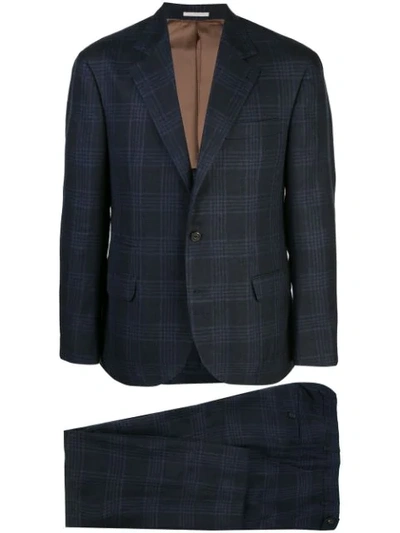 Shop Brunello Cucinelli Plaid Two In Blue