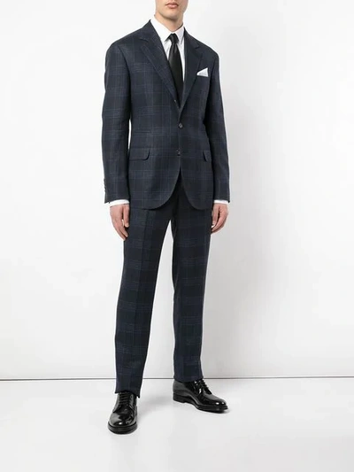 BRUNELLO CUCINELLI PLAID TWO-PIECE SUIT - 蓝色