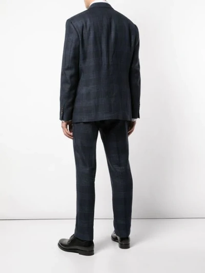 BRUNELLO CUCINELLI PLAID TWO-PIECE SUIT - 蓝色