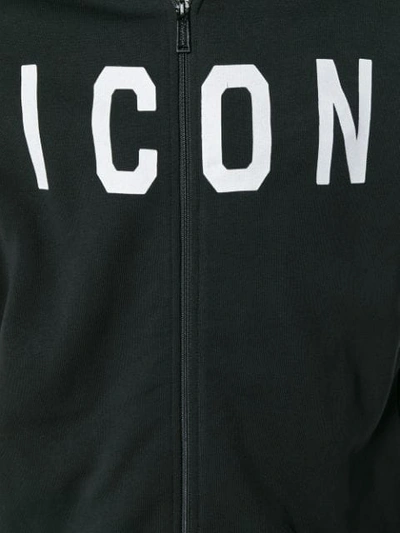 Shop Dsquared2 Icon Slogan Hoodie In Black