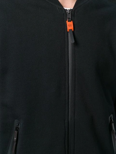 Shop Diesel Zipped Bomber Jacket In Black