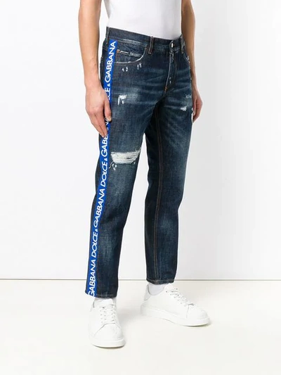 Shop Dolce & Gabbana Logo Band Jeans In Blue