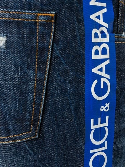 Shop Dolce & Gabbana Logo Band Jeans In Blue