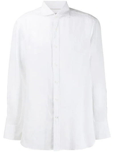 Shop Brunello Cucinelli Plain Button Shirt - White