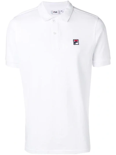 Shop Fila Embroidered Logo Polo Shirt In White