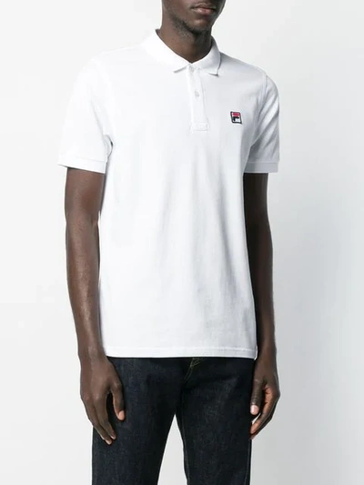 Shop Fila Embroidered Logo Polo Shirt In White