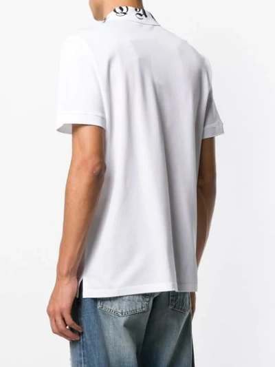Shop Alexander Mcqueen Gothic Logo Collar Polo Shirt In White