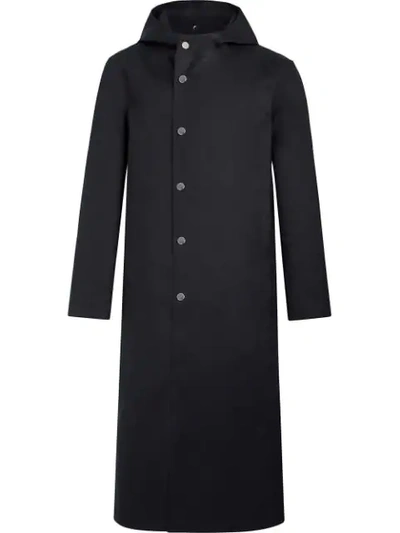Shop Mackintosh Alyx Black Bonded Cotton Hooded Coat