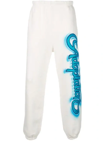 Shop Adaptation Graffiti Logo Track Trousers In White