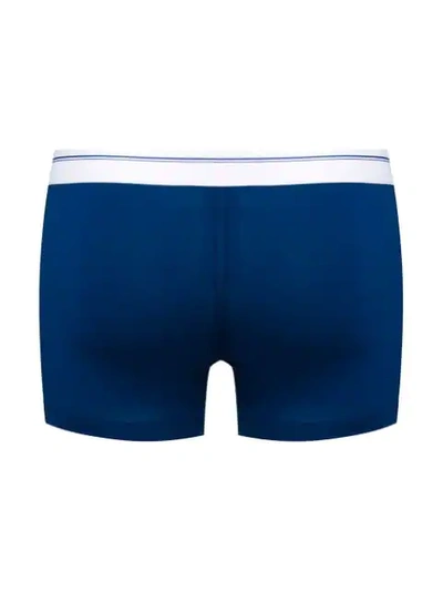 Shop Dolce & Gabbana Underwear Printed Logo Boxers - Blue