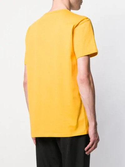 Shop Moncler Logo Print T-shirt In Yellow