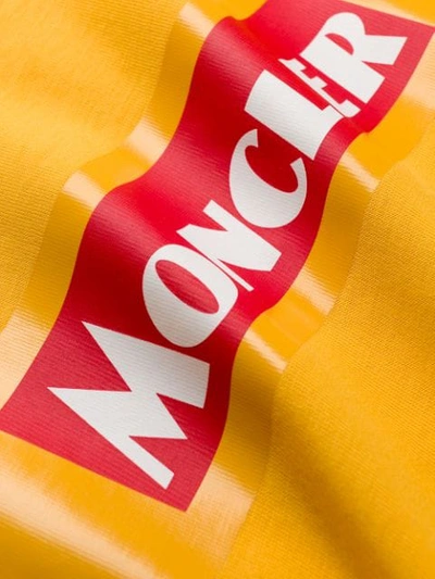 Shop Moncler Logo Print T-shirt In Yellow