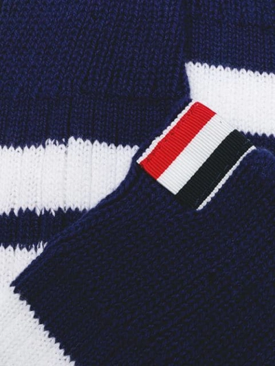 Shop Thom Browne 4-bar Bicolor Stripe Ribbed Socks - Blue
