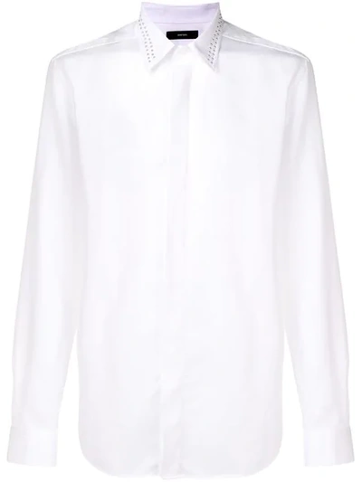 Shop Diesel Stud-embellished Shirt In White