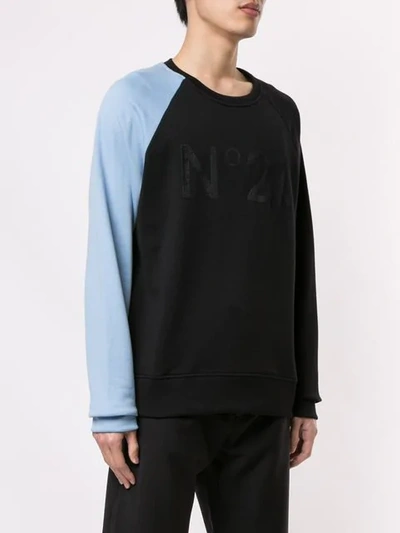 Shop N°21 Colour Block Sweatshirt In Black