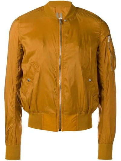 Shop Rick Owens Drkshdw Zipped-up Bomber Jacket In Yellow