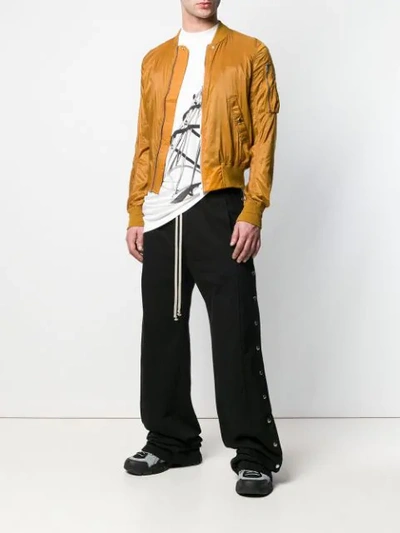 Shop Rick Owens Drkshdw Zipped-up Bomber Jacket In Yellow