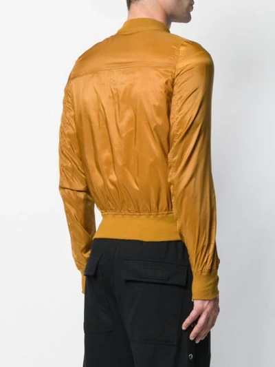 RICK OWENS DRKSHDW ZIPPED-UP BOMBER JACKET - 黄色