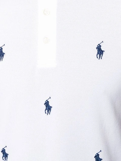Shop Polo Ralph Lauren Logo Print Polo Shirt In White
