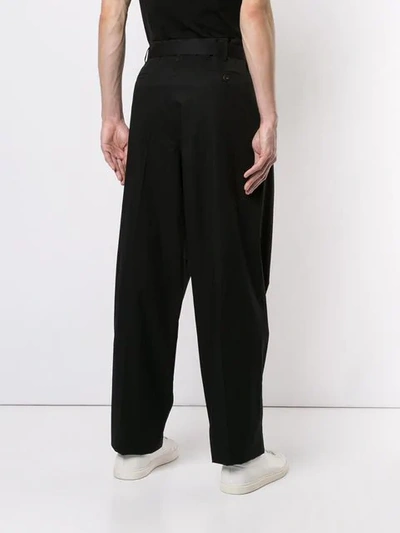 Shop Lemaire Wide Leg Trousers In Black