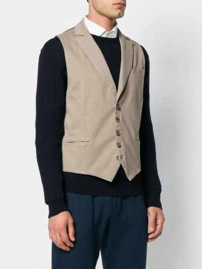 Shop Eleventy Buttoned Waistcoat - Neutrals